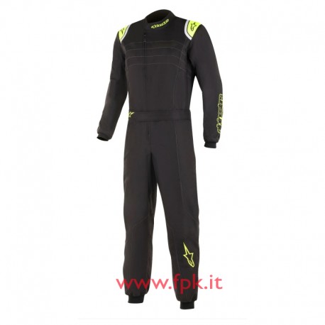 Tuta Kart  Alpinestars KMX-9 V3 Nero/Giallo Fluo