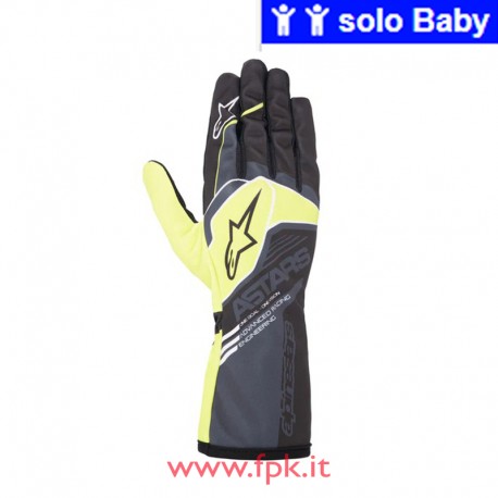 Guanto Alpinestars Tech-1 K Race S V2 Bleck/Giallo Fluo